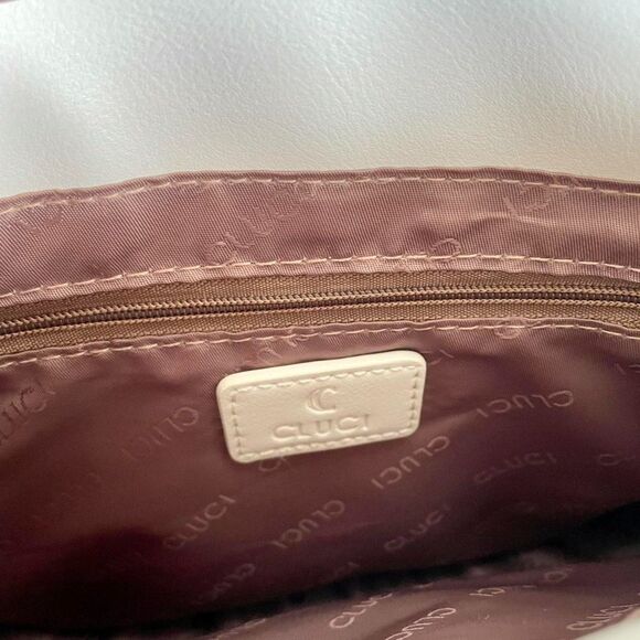 Cluci Vegan Leather White Hobo Shoulder Bag NWOT - Picture 5 of 8